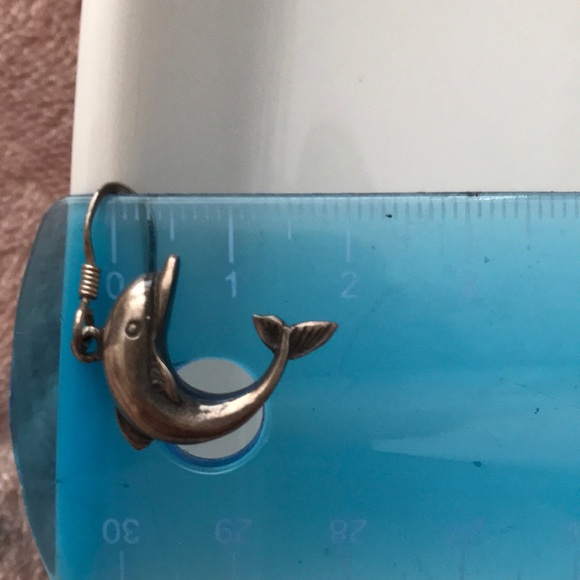 Silver Dangly Asymmetrical Earrings - Picture 3 of 3